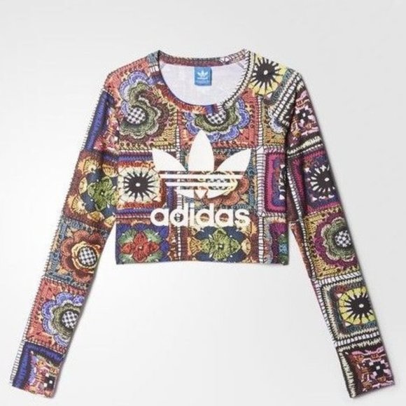 Adidas Originals Crochita Crop Tee Tank Colorful - Small - Picture 2 of 5